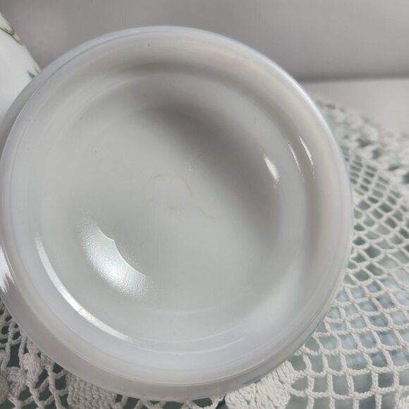 Avon Dynasty Milk Glass Candle Holder Bird on Branch with Flowers Vintage 1980s - Picture 11 of 14